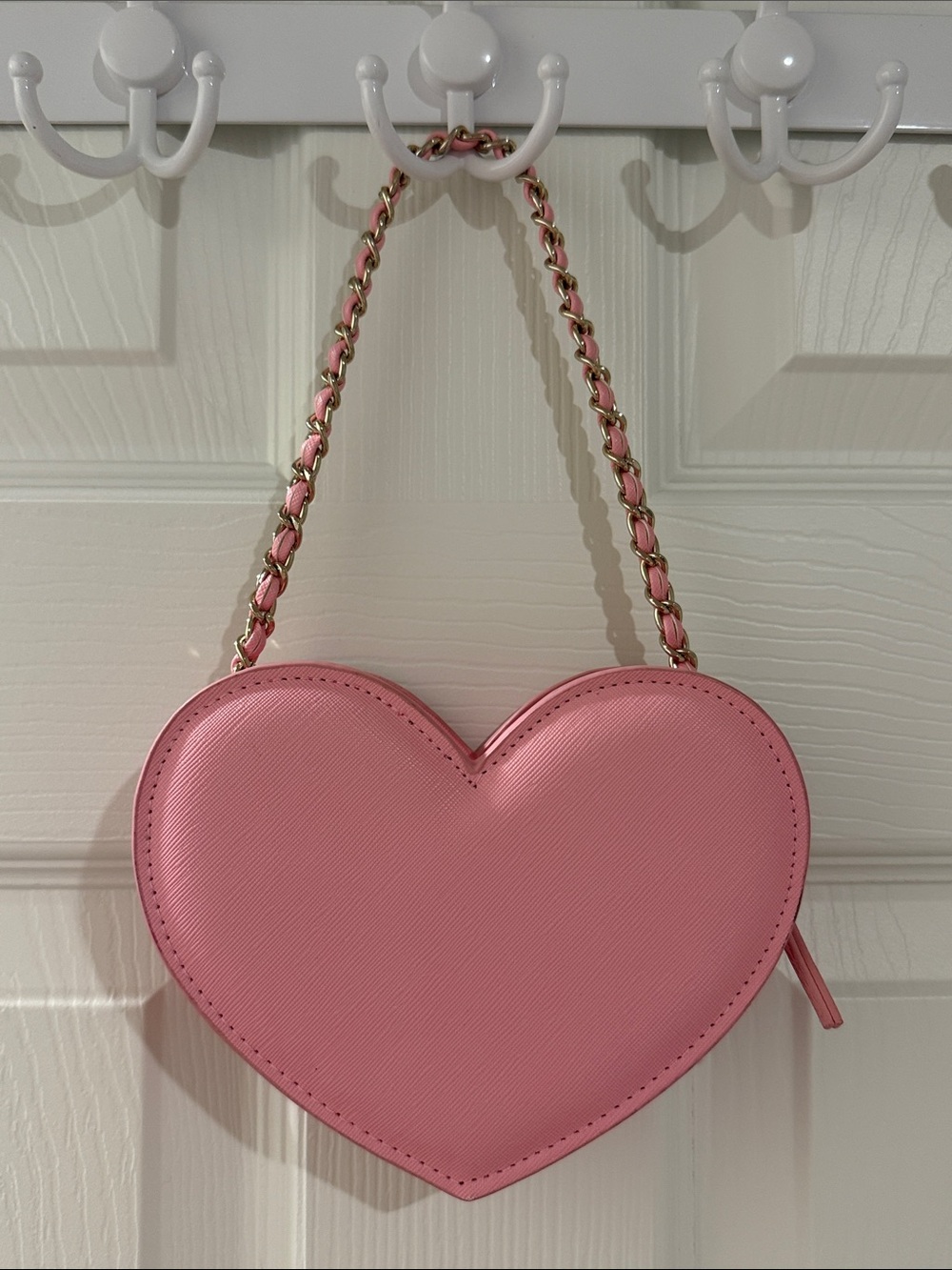 Janie & Jack Heart-Shaped Pink Chain Shoulder Bag